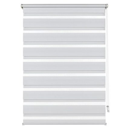 Rolete textile Zebra ZZ-1 , Rulou Day/Night, culoare Alb